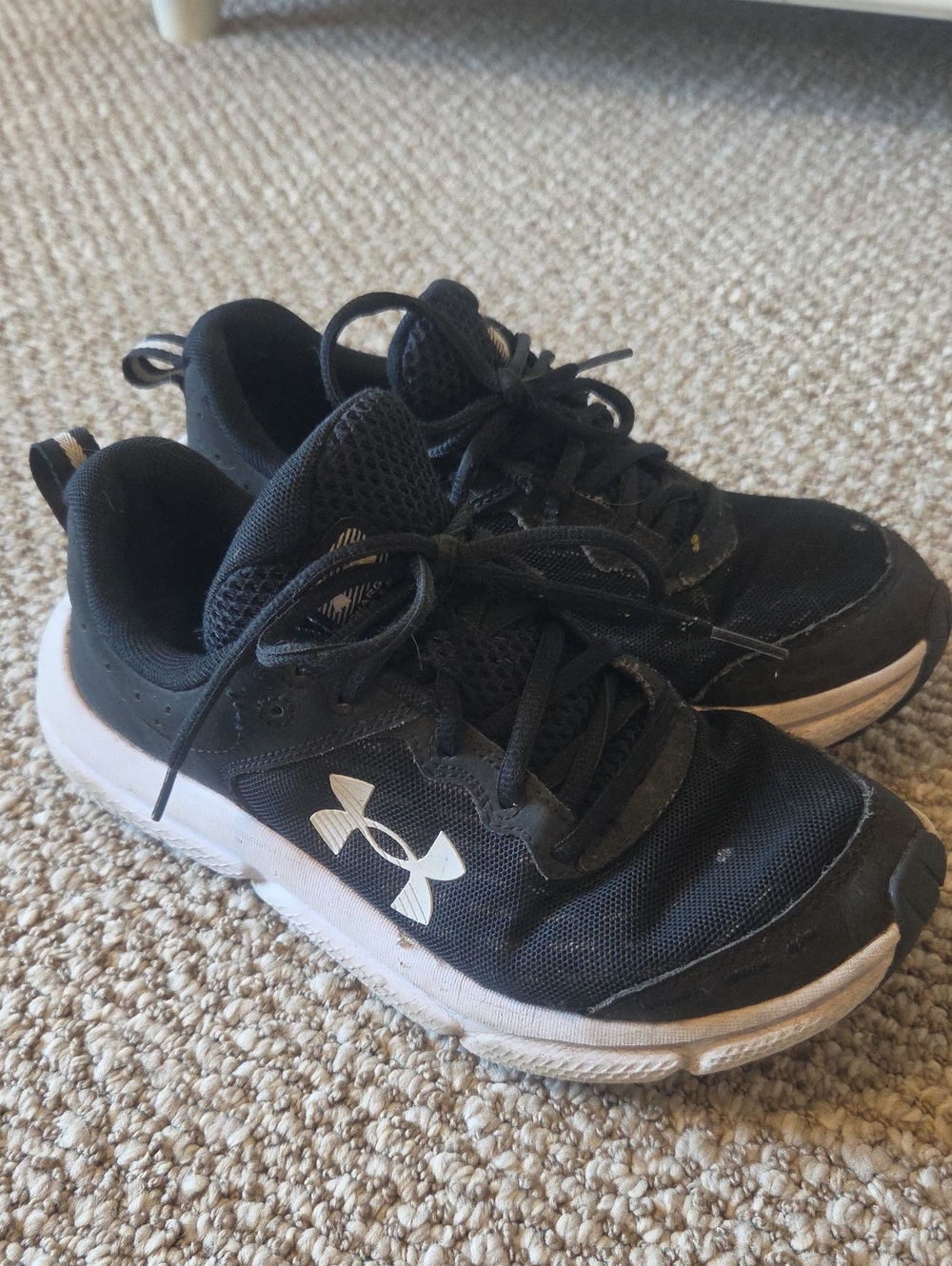 Under Armour Kids Black Sneakers with White Logo